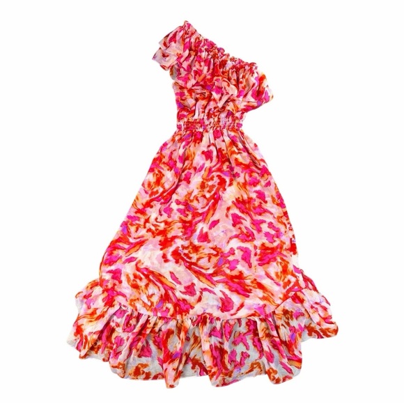 Misa Los Angeles Women's Rumi Midi Floral Dress High-Low In Maldive Marble Sz XS - Picture 6 of 13